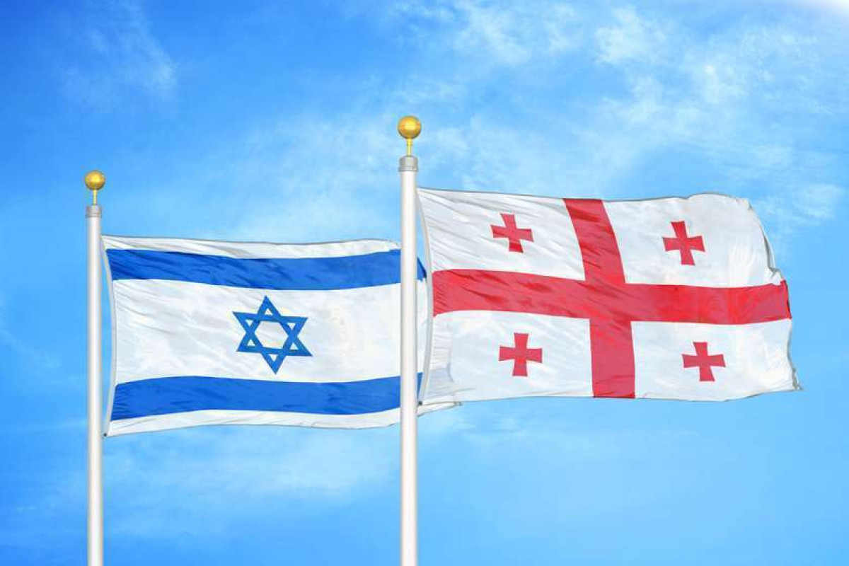 Flags of Georgia and Israel