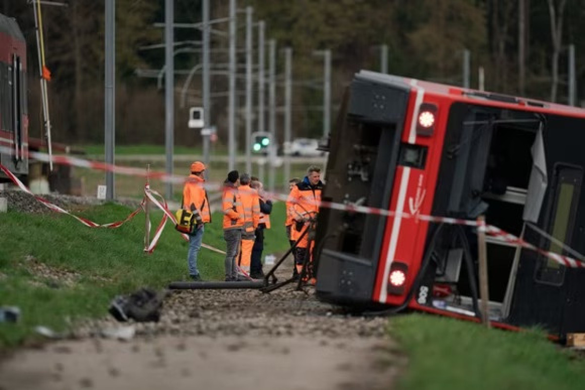 Two Swiss trains derail in strong winds, several injured