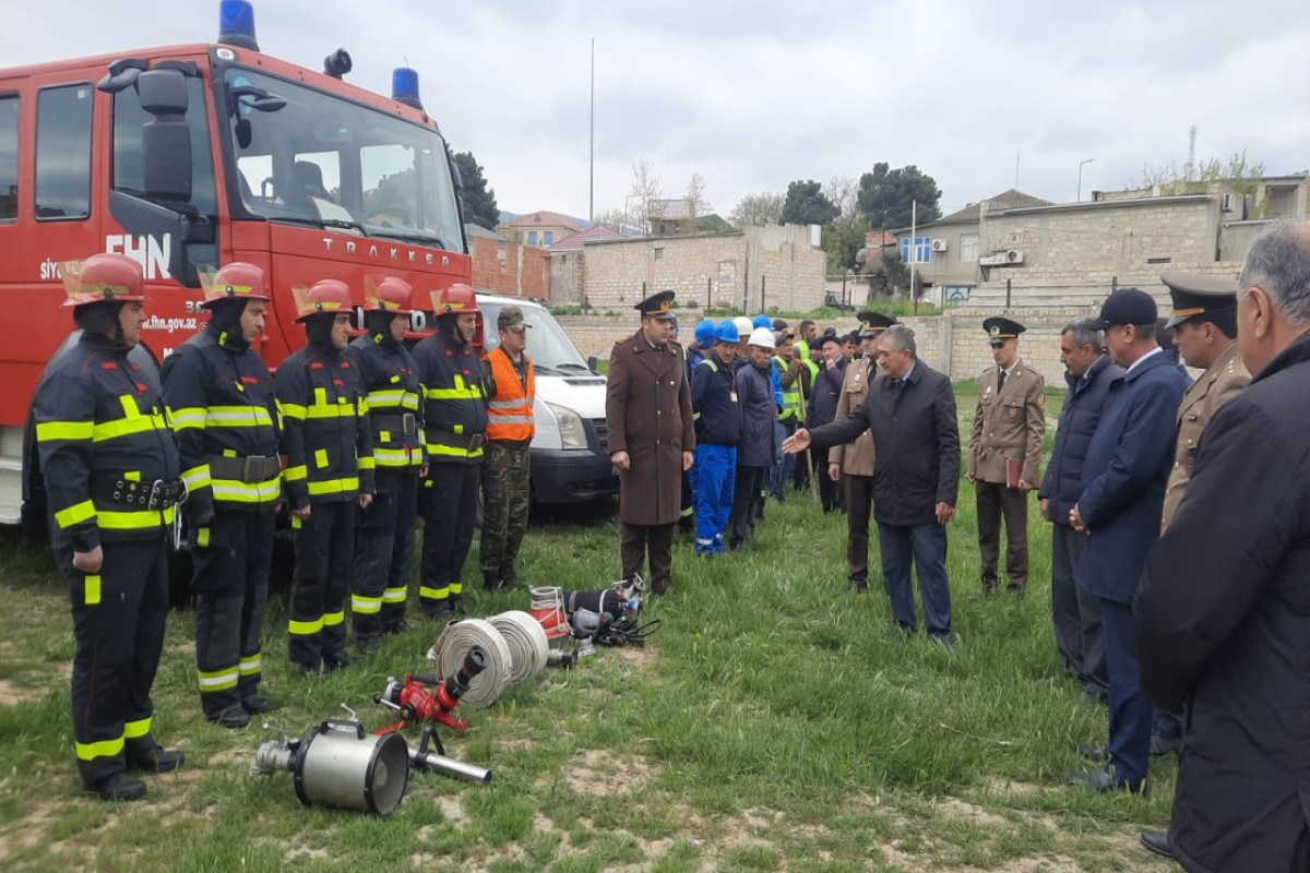 Siyəzəndə mülki müdafiə məşqi keçirilib - FOTO 