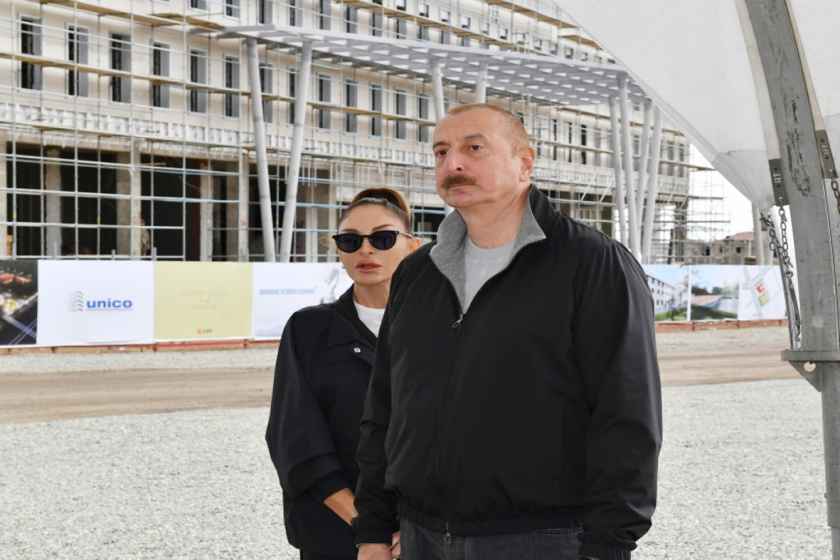 President of Azerbaijan and First Lady laid foundation stone for 3rd residential quarter in the city of Ağdam-UPDATED 