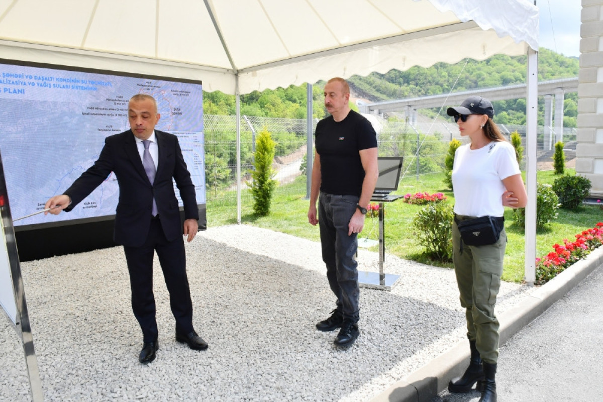 President Ilham Aliyev and First Lady Mehriban Aliyeva inaugurated Zarislichay pumping station in village of Dashalti-UPDATED 