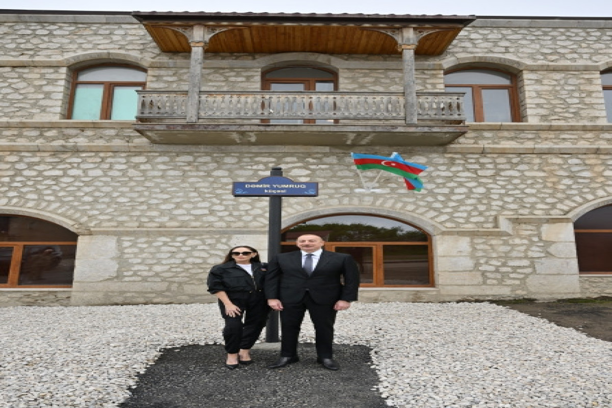 President of Azerbaijan and First Lady attended unveiling ceremony of Iron Fist Street sign in Shusha-UPDATED 