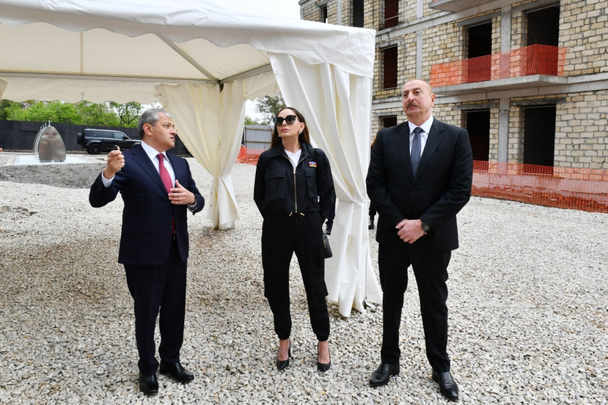 President Ilham Aliyev and First Lady Mehriban Aliyeva examined construction of residential complex consisting of 23 buildings in Shusha