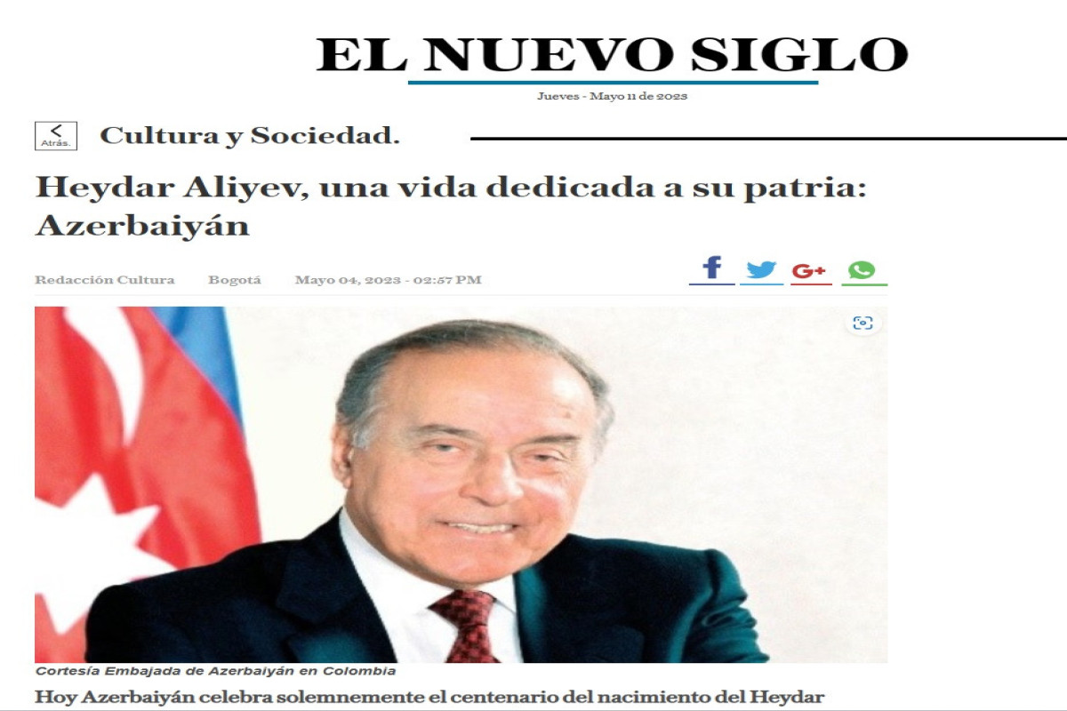 Kolumbiya telekanalında Ulu Öndər Heydər Əliyevin 100 illiyinə həsr olunmuş süjet yayımlanıb - FOTO 