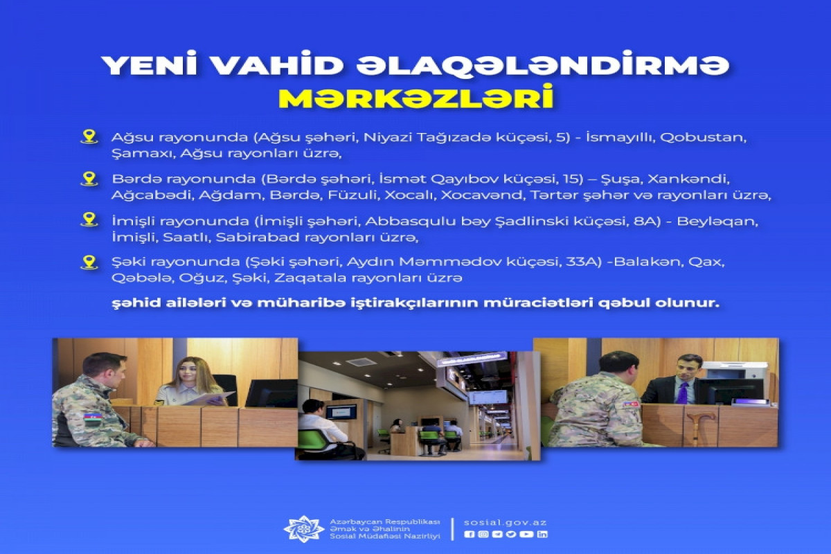 Daha 4 yeni regional vahid əlaqələndirmə mərkəzi açılıb