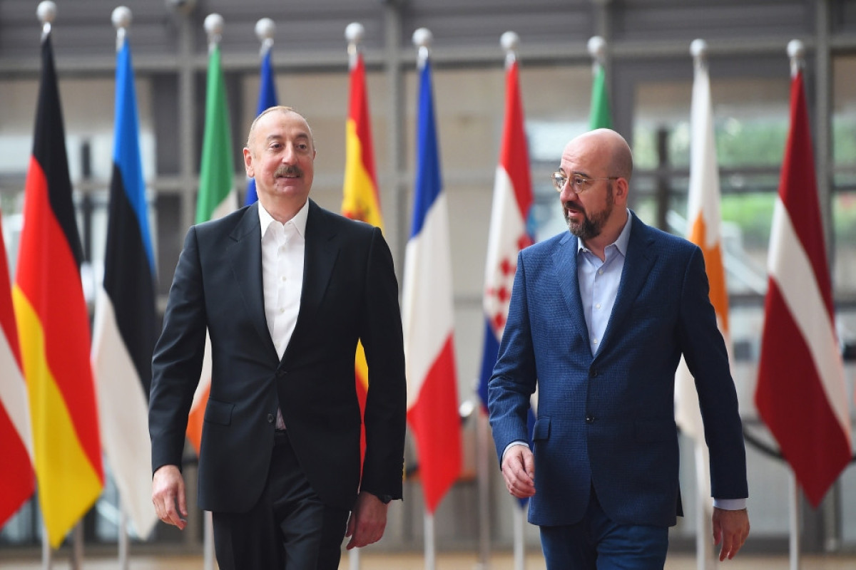Meeting between Azerbaijani President Ilham Aliyev, President Charles Michel kicks off in Brussels-PHOTO 