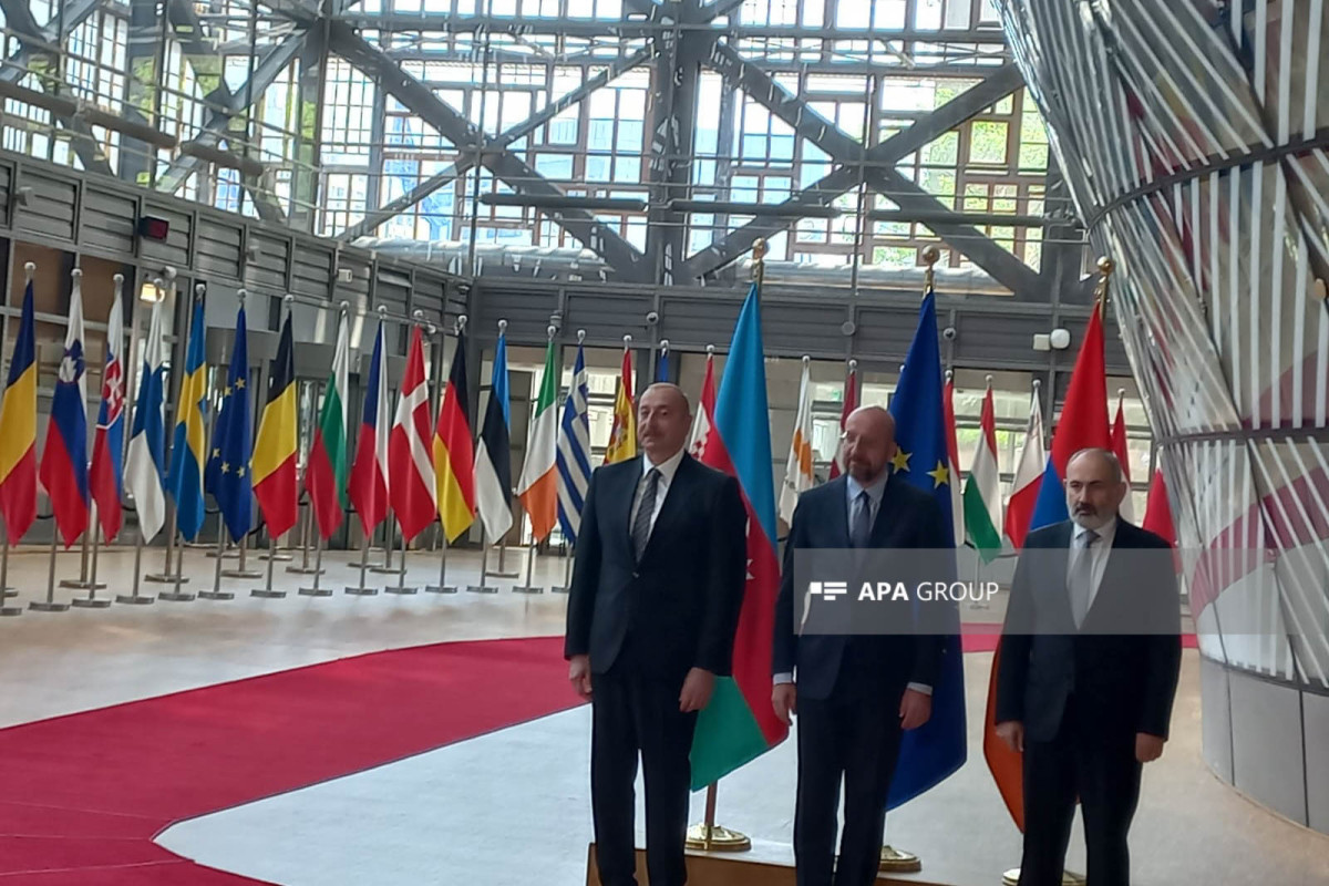 Meeting between President Ilham Aliyev, Armenian PM, President Charles Michel kicks off in Brussels-PHOTO 