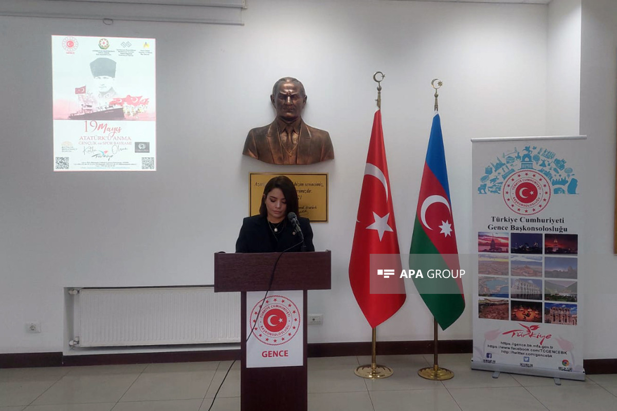 Gəncədə Atatürkü anma, Gənclər və idman bayramı qeyd olunub - FOTO 