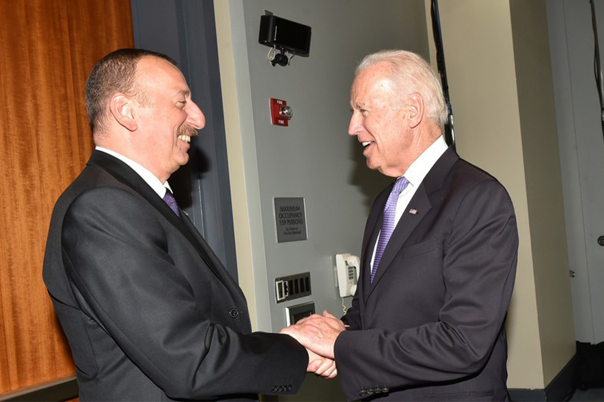 Azerbaijani President Ilham Aliyev  and US President Joe Biden