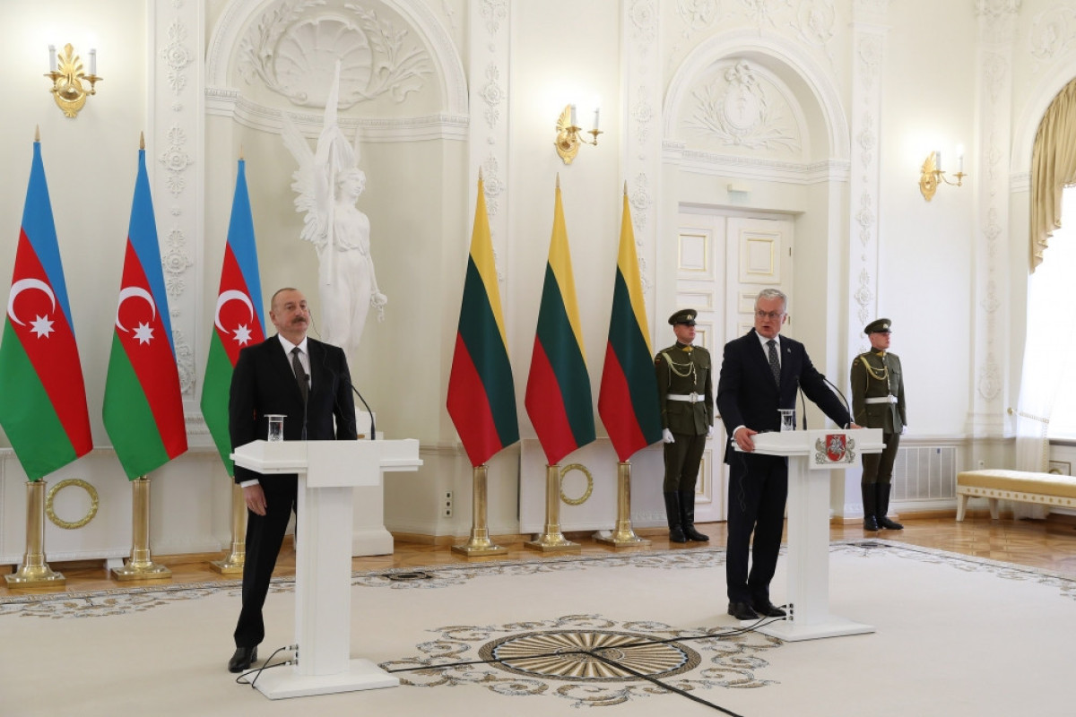 Presidents of Azerbaijan and Lithuania made press statements-UPDATED 