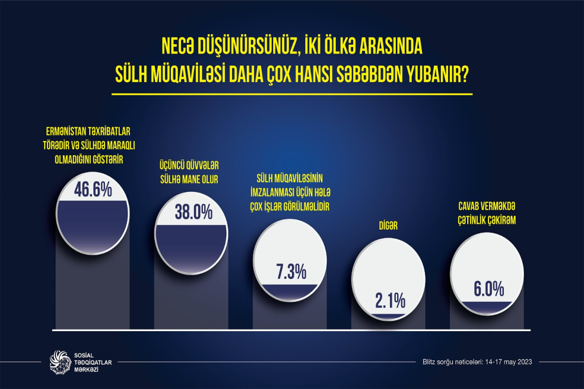 Sülh müqaviləsinin yubanmasının səbəbləri ictimai rəydə - SORĞU 