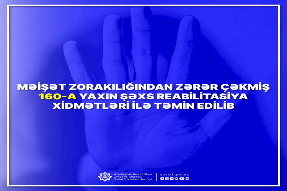 Məişət zorakılığından zərər çəkmiş 160-a yaxın şəxs reabilitasiya xidmətləri ilə təmin edilib