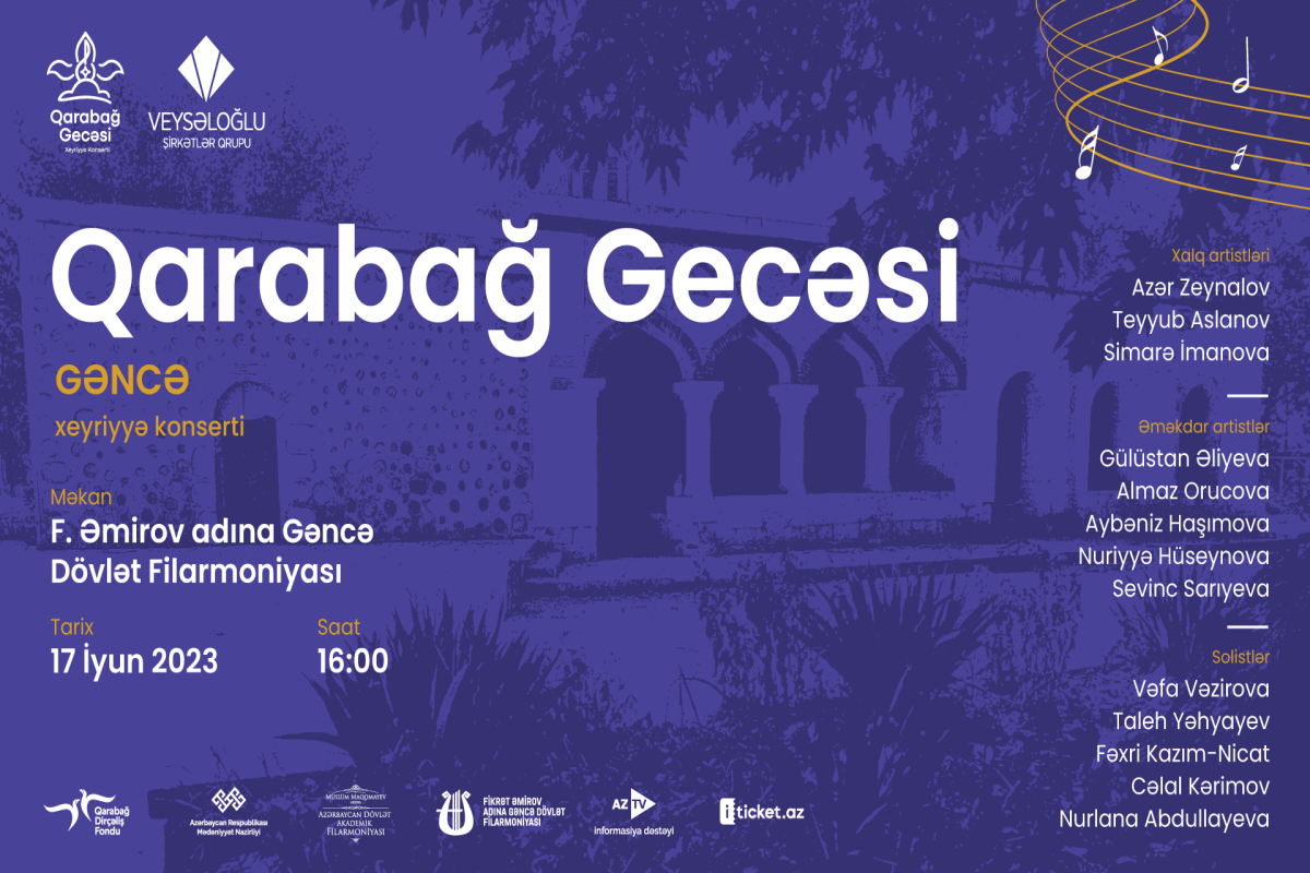 Gəncədə “Qarabağ gecəsi” xeyriyyə konserti keçiriləcək