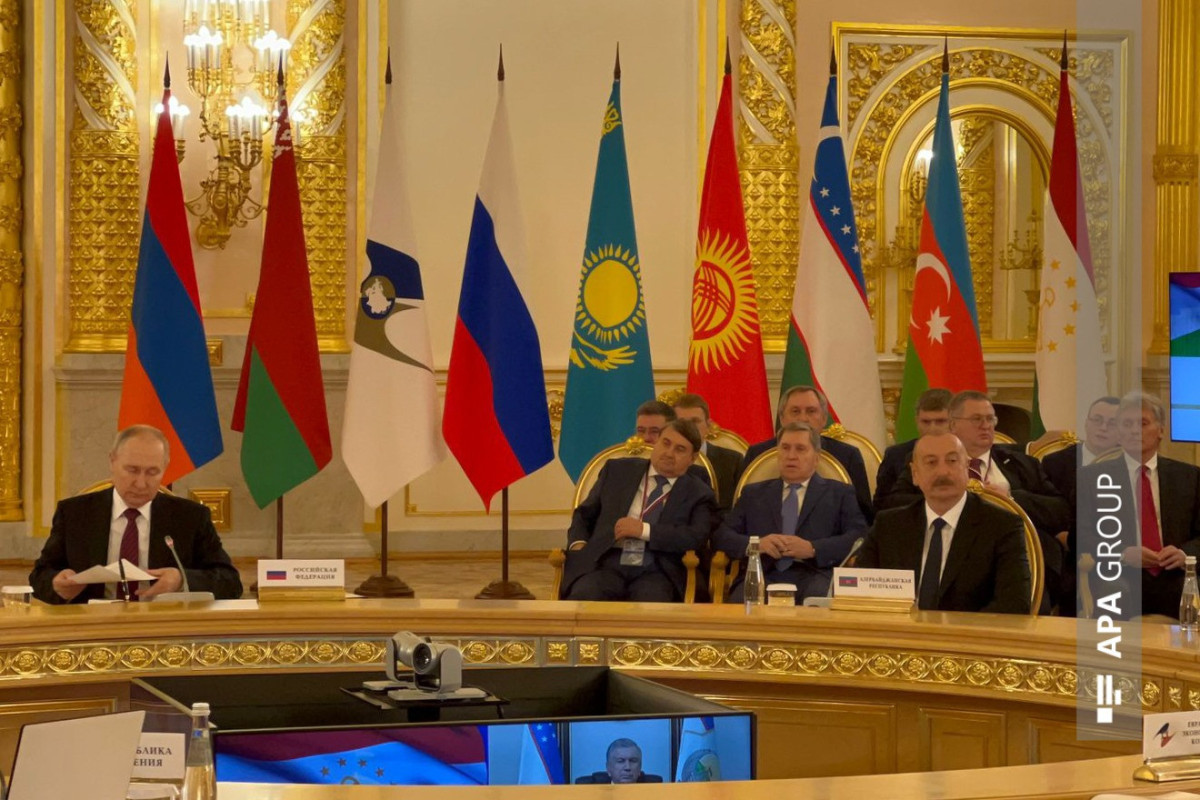 Президент Ильхам Алиев принимает участие в Москве в заседании Высшего Евразийского экономического совета в расширенном составе-ФОТО 