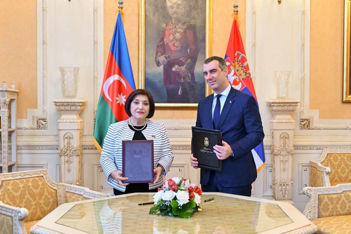 Azərbaycan və Serbiya parlamentləri arasında anlaşma memorandumu imzalanıb - FOTO 