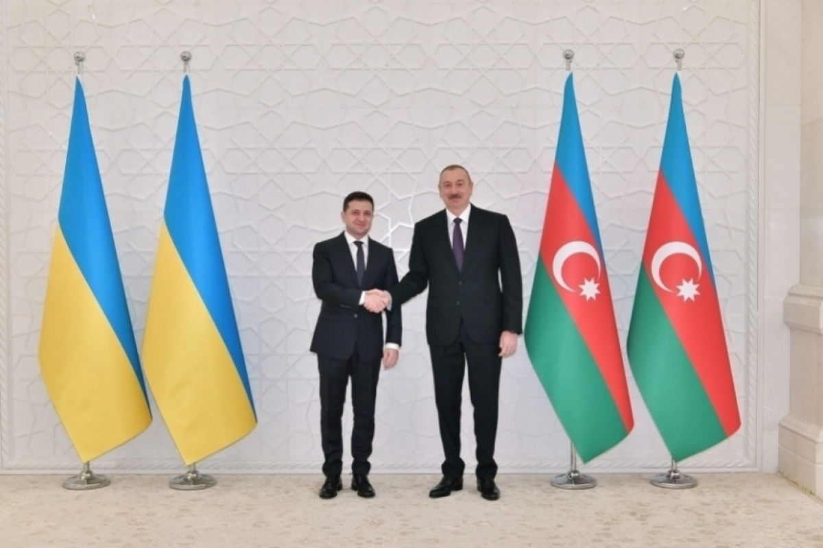 President of Ukraine Volodymyr Zelensky and President of Azerbaijan Ilham Aliyev
