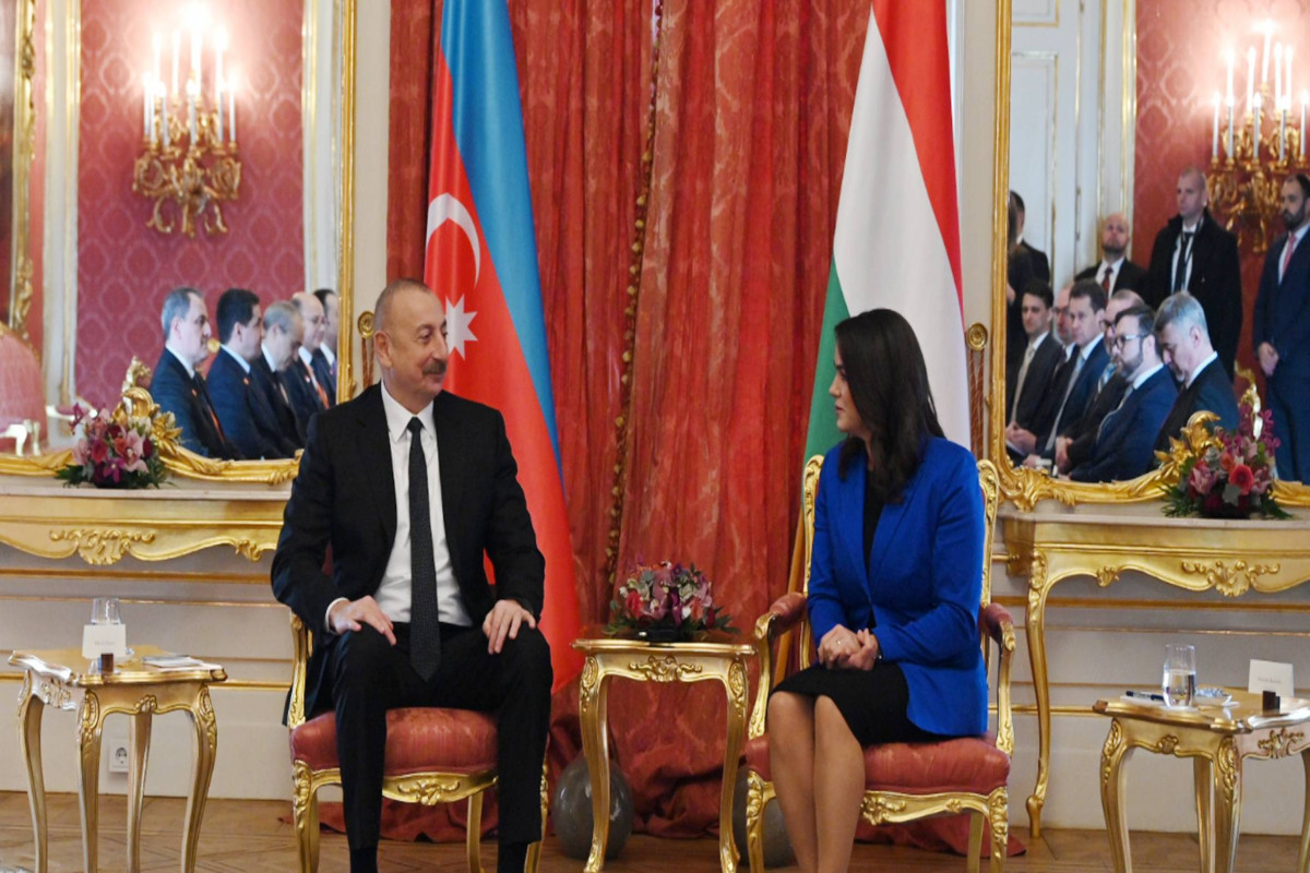President of Azerbaijan Ilham Aliyev and President of Hungary Katalin Novák