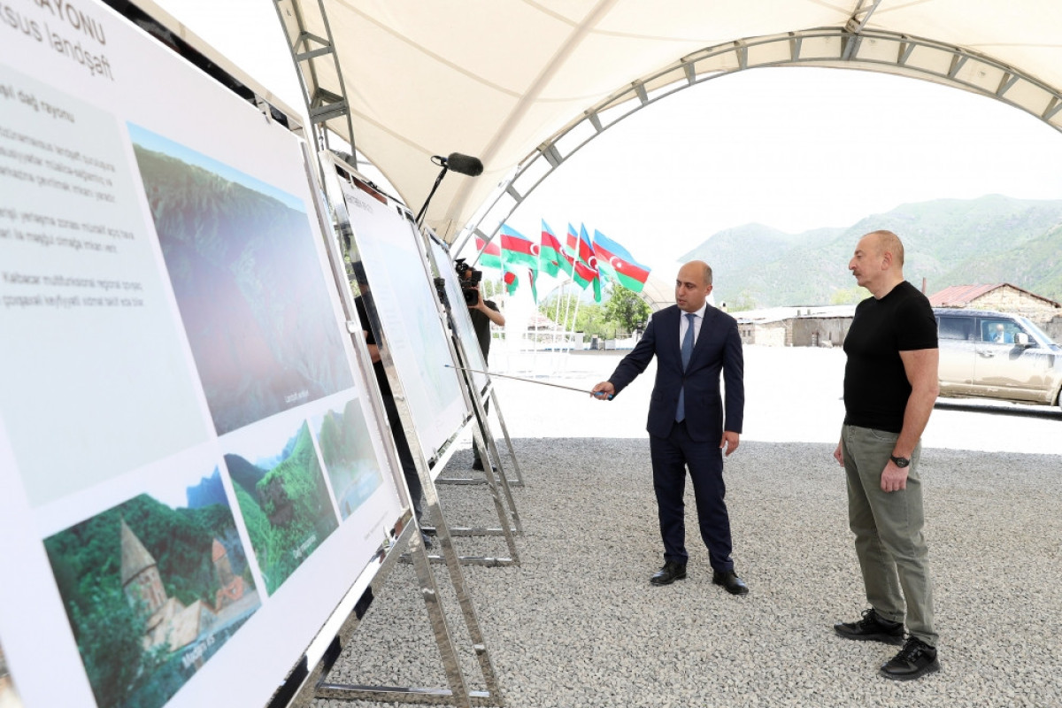 President Ilham Aliyev laid foundation stone for school in city of Kalbajar-UPDATED 