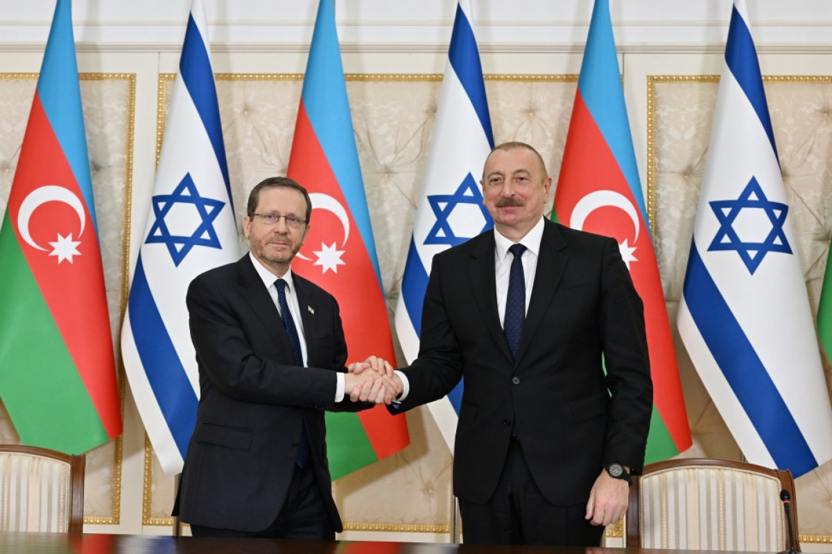 Presidents of Azerbaijan and Israel made press statements
