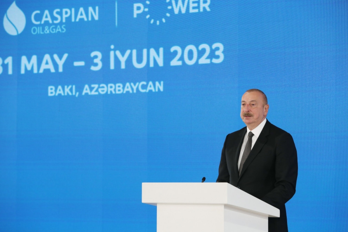 Prezident Bakı Enerji Həftəsi çərçivəsində 28-ci Beynəlxalq Xəzər Neft və Qaz Sərgisinin rəsmi açılış mərasimində çıxış edib - YENİLƏNİB-2 