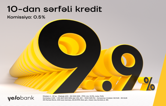 Yelo Bank-da 10-dan sərfəli - kredit var! 