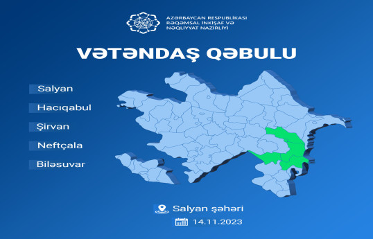 Nazir Rəşad Nəbiyev Salyan şəhərində vətəndaşları qəbul edəcək