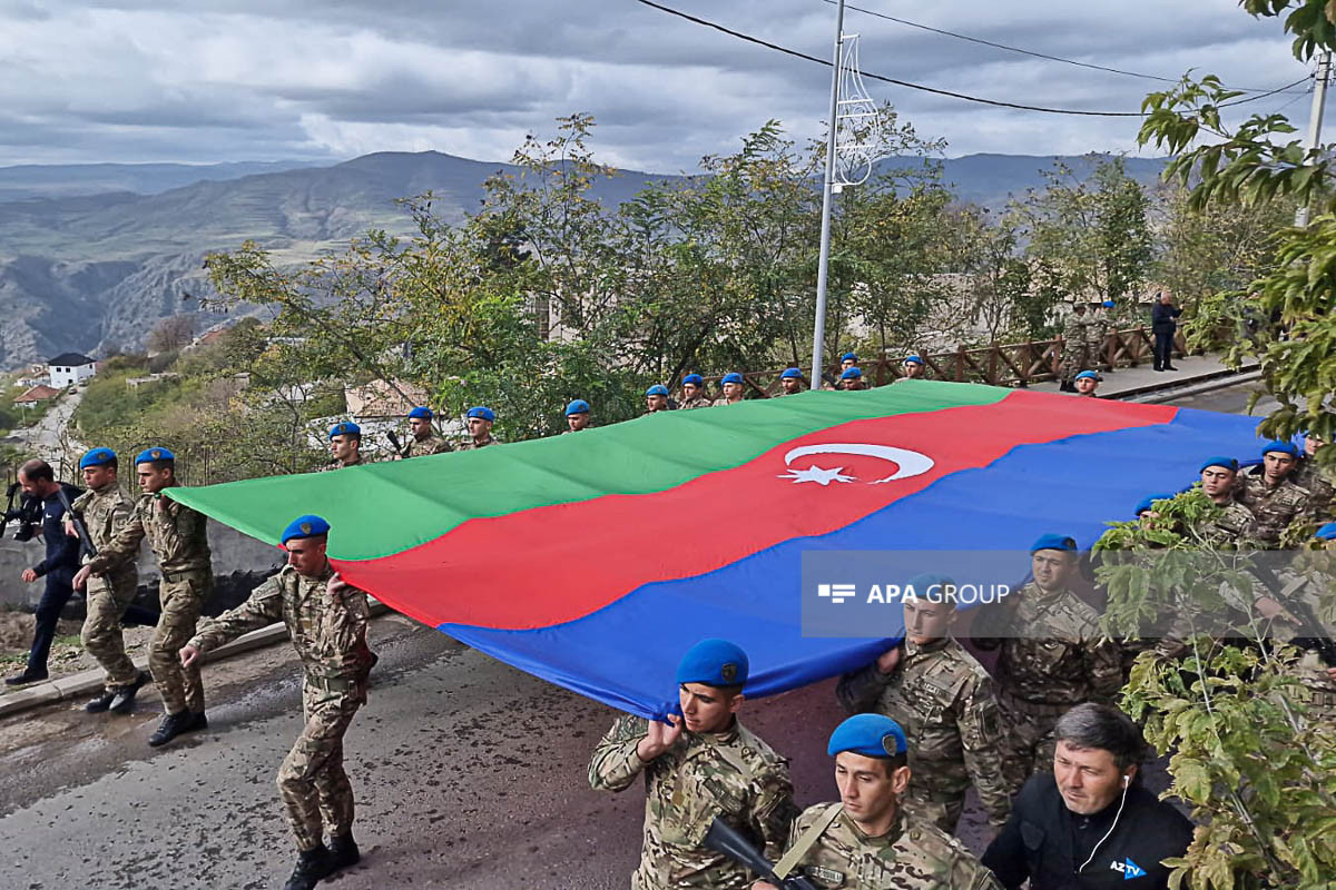 Laçın şəhərində Zəfər Günü ilə bağlı yürüş keçirilib - FOTO  - VİDEO 