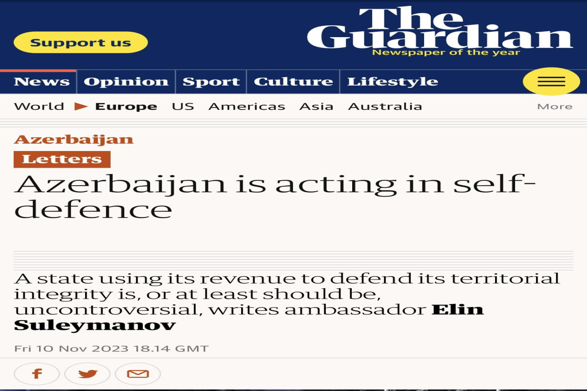“The Guardian” qəzetində Azərbaycanın əleyhinə yazılmış məqalələrə cavab verilib