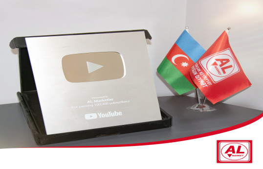 "AL Market" mağazalar şəbəkəsi "YouTube Silver Play Button"u qazanıb - FOTO 
