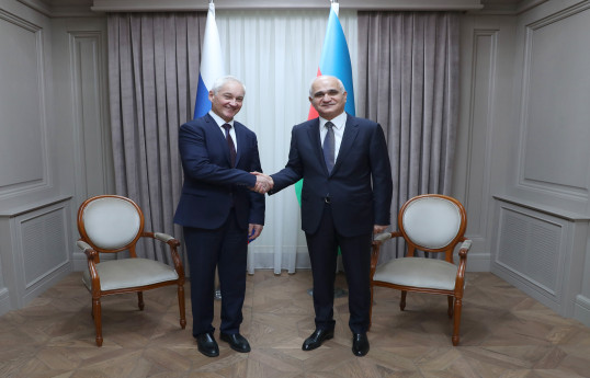 Şahin Mustafayev Mişustinin müavini ilə Şimal-Cənub dəhlizini müzakirə edib