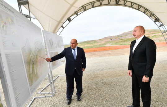 Prezident Füzulinin Cuvarlı kəndinin təməlini qoyub - YENİLƏNİB 