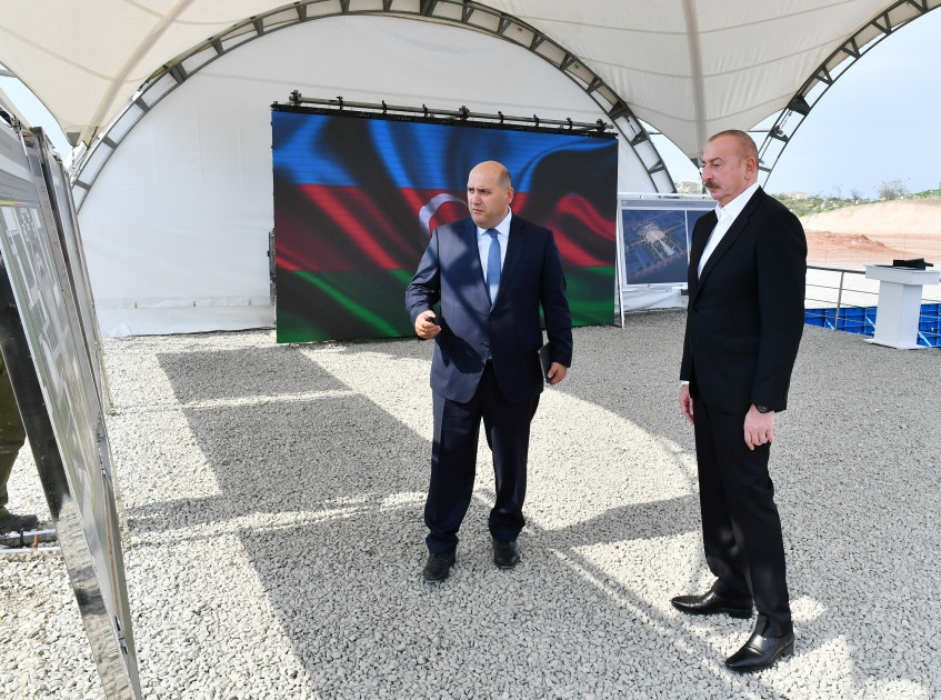 Füzuli şəhərində inzibati binanın təməli qoyulub