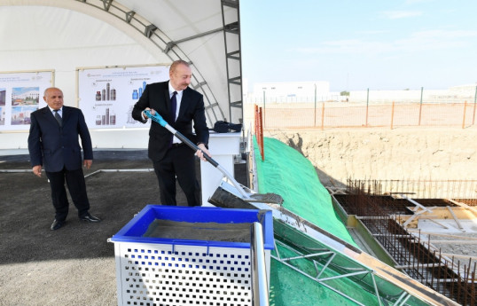 Prezident Sumqayıtda “Çinar-Servis”in Texniki qazların istehsalı müəssisəsinin təməlini qoyub - YENİLƏNİB 