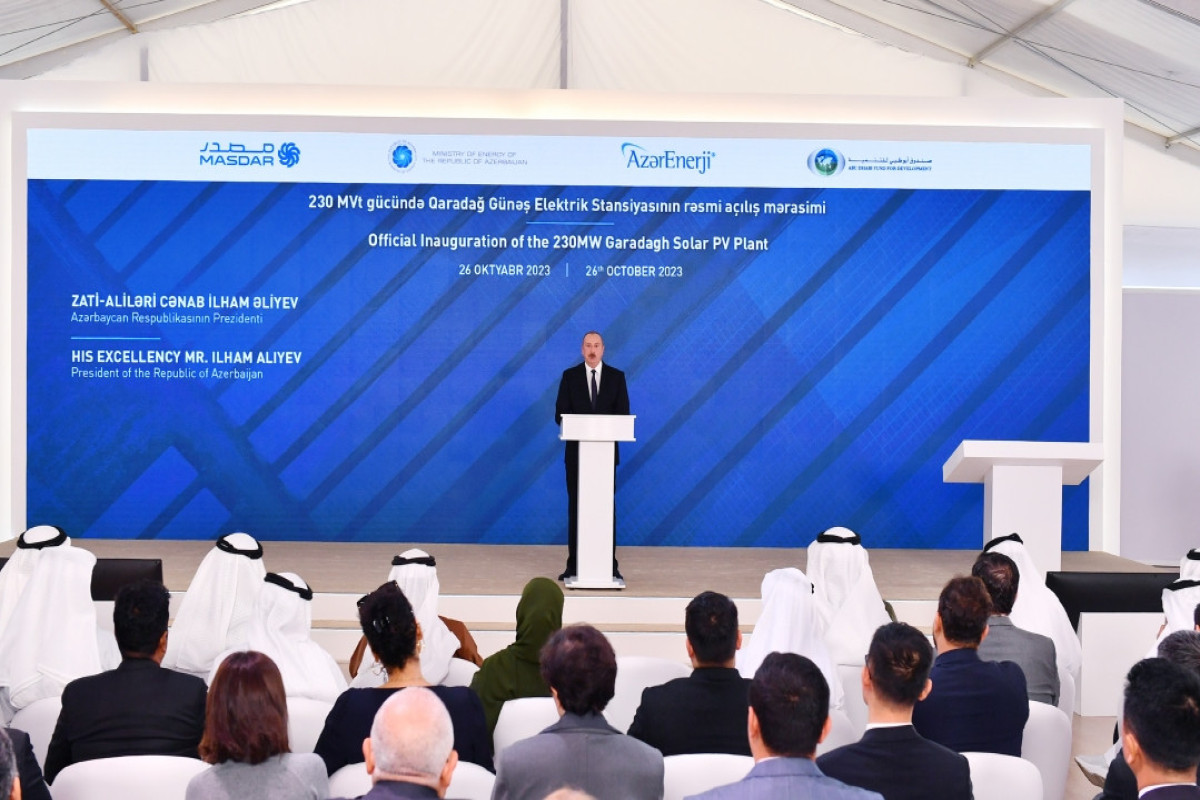 Prezident Qaradağ Günəş Elektrik Stansiyasının rəsmi açılış mərasimində iştirak edib - YENİLƏNİB-1 