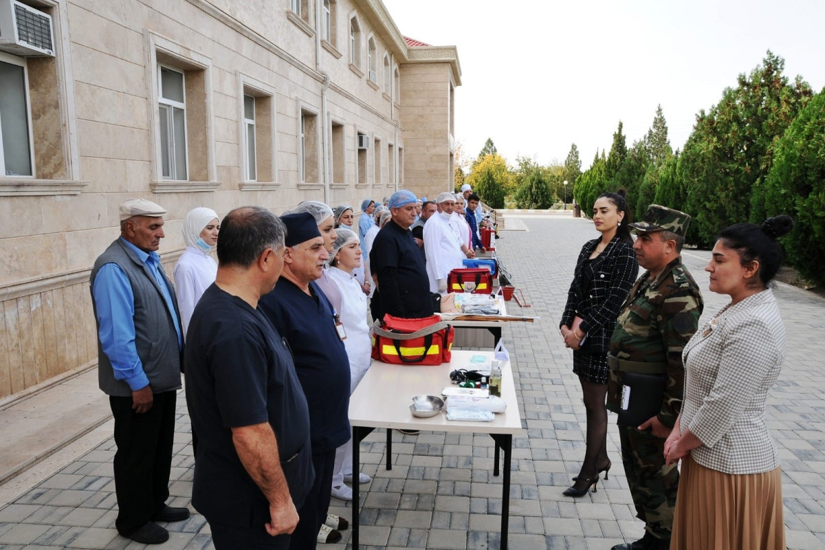 Kəngərli MX-da “Fövqəladə hallarda хəstəхаnаnın fəaliyyətinin təşkili” mövzusunda təlim keçirilib - FOTO 