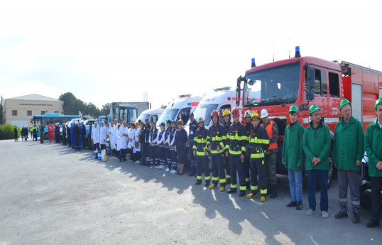 FHN-in Sumqayıt Regional Mərkəzi kompleks mülki müdafiə təlimi keçirib - FOTO 