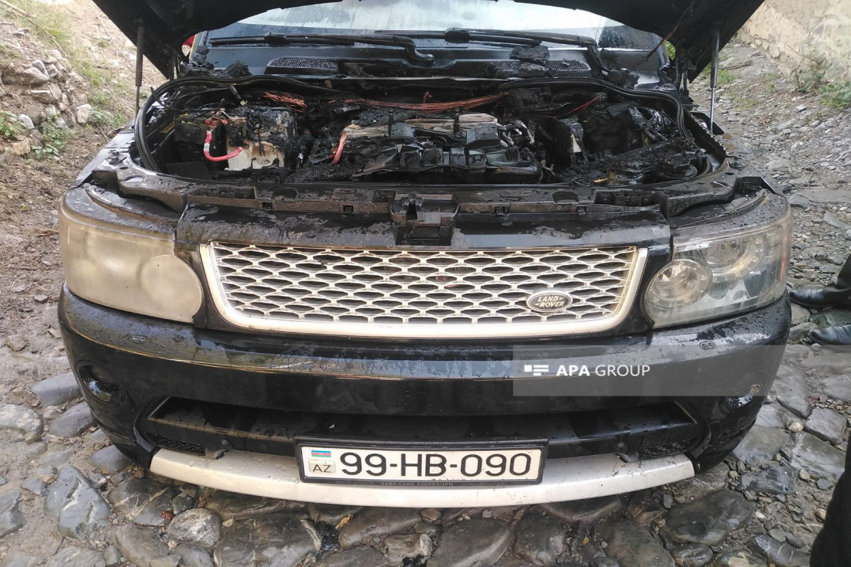 Şəkidə “Range Rover” yanıb - FOTO 