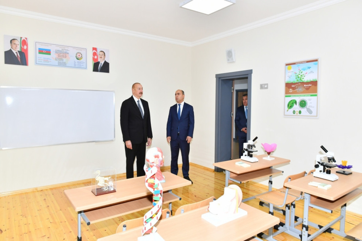 Prezident Xırdalan şəhər 11 nömrəli tam orta məktəbin yeni binasının açılışında iştirak edib - FOTO  - YENİLƏNİB 