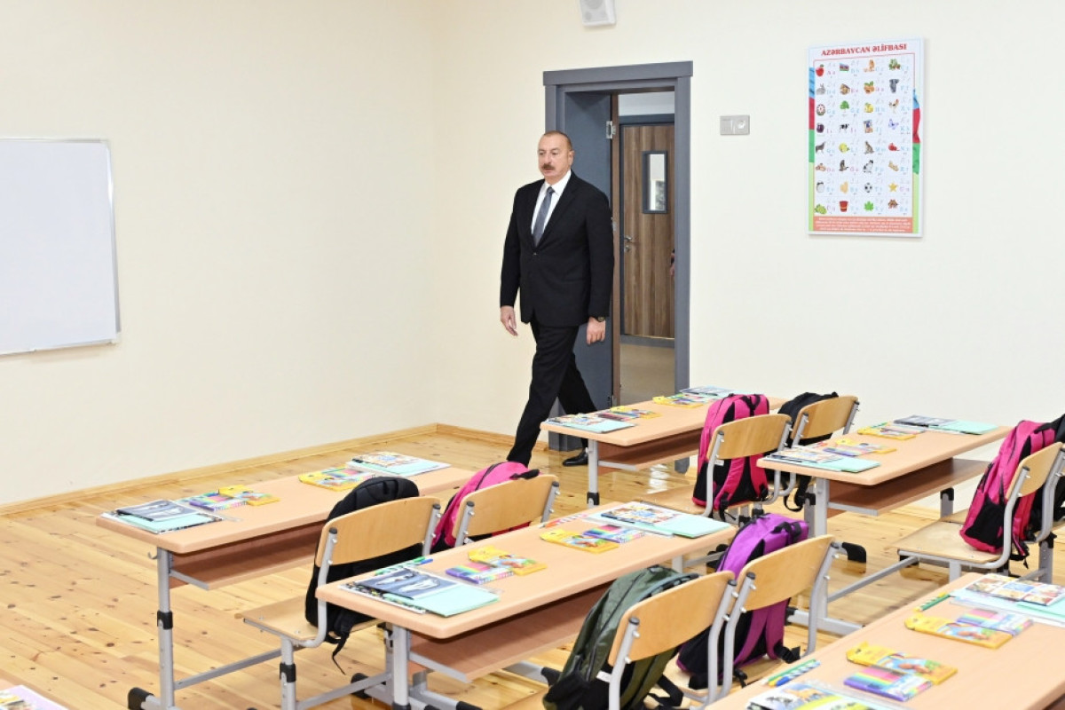 Prezident Xırdalan şəhər 11 nömrəli tam orta məktəbin yeni binasının açılışında iştirak edib - FOTO  - YENİLƏNİB 