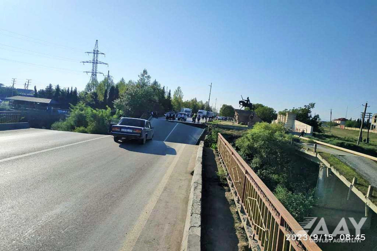 AAYDA: Qudyalçay üzərində körpünün çökməsinə səbəb sel suları olub - FOTO 