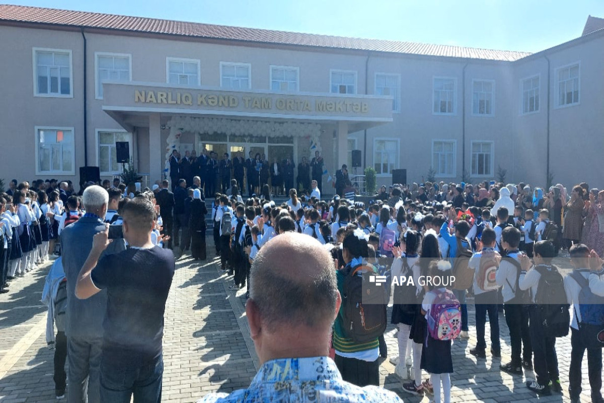 Sabirabadın Narlıq kənd orta məktəbi Heydər Əliyev Fondu tərəfindən təmir edilərək istifadəyə verilib - FOTO 