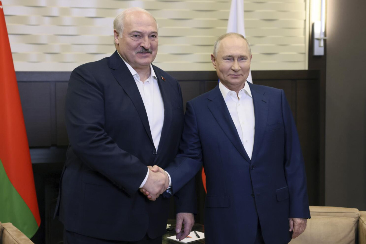 Belarusian President Alexander Lukashenko and Russian President Vladimir Putin