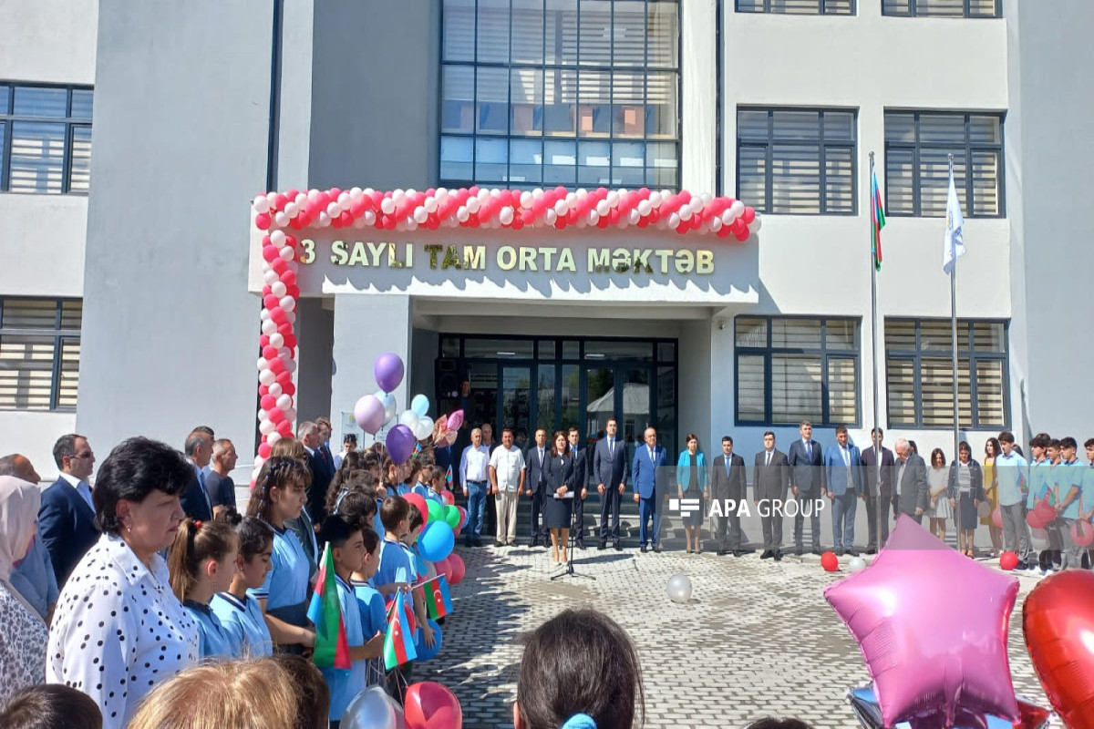Heydər Əliyev Fondu Qaxda 3 saylı məktəbi yenidən tikərək istifadəyə verib - FOTO 
