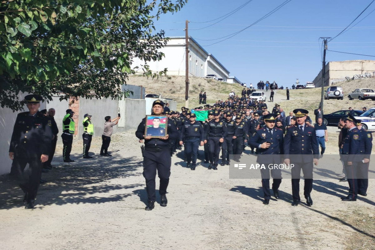 Naxçıvanda şəhid polis Ələsgər Əsgərovla vida mərasimi keçirilir