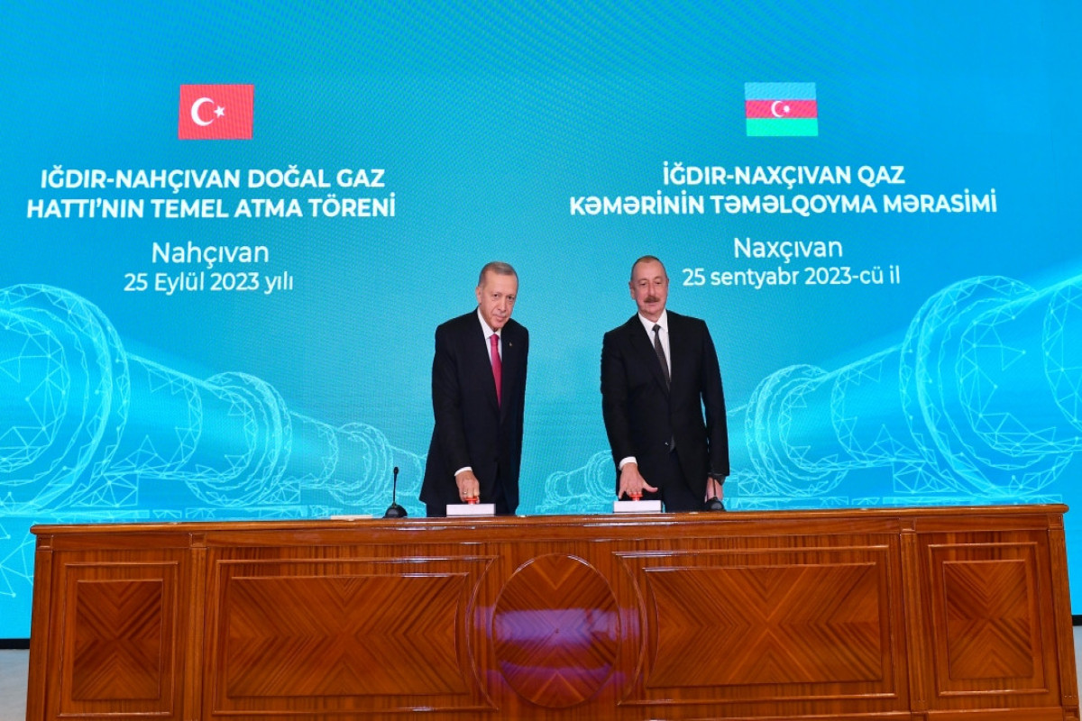 President Ilham Aliyev and President Recep Tayyip Erdogan attended groundbreaking ceremony for Igdir-Nakhchivan gas pipeline-<span class="red_color">UPDATED-1