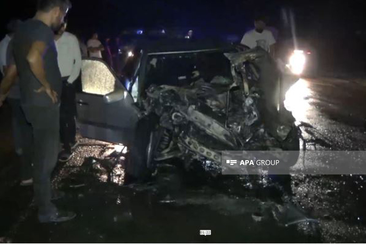 Cəlilabadda yol qəzasında avtomobil yanıb, sürücü ölüb   - FOTO  - VİDEO  - YENİLƏNİB 