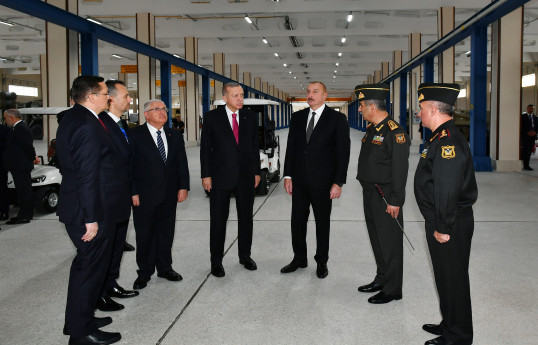 Azərbaycan və Türkiyə prezidentləri Naxçıvan Bərpa-istehsalat hərbi kompleksinin açılışında iştirak ediblər - YENİLƏNİB 