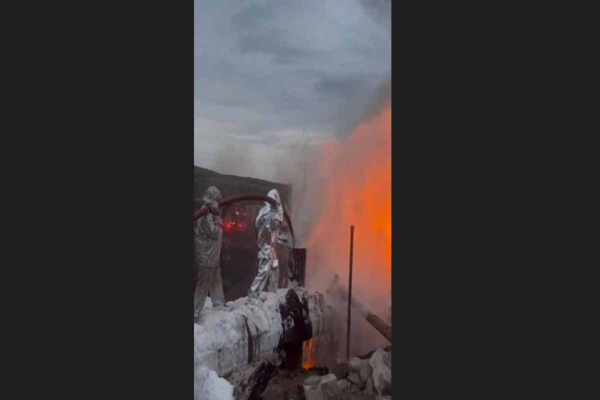 Azerbaijan's Ministry of Emergencies: Fire at the gas station near Khankendi extinguished-VIDEO 