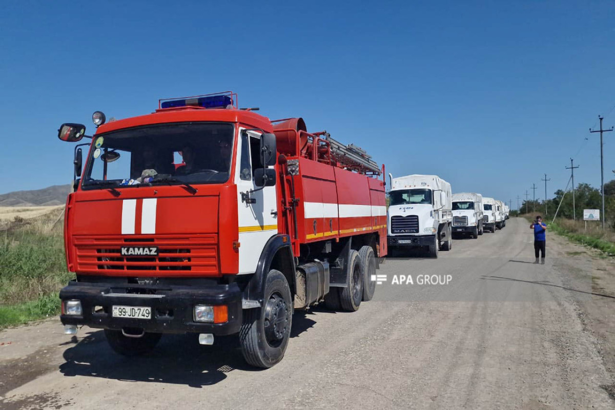 Vehicles and personnel of Azerbaijani Ministry of Emergency Situations departs for Khankandi through Aghdam road -PHOTO  -VIDEO 