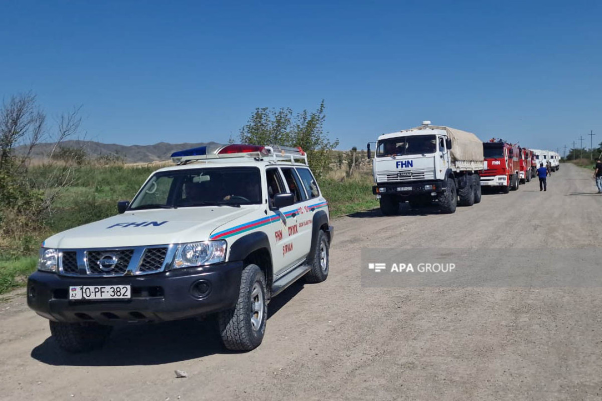 Vehicles and personnel of Azerbaijani Ministry of Emergency Situations departs for Khankandi through Aghdam road -<span class="red_color">PHOTO -<span class="red_color">VIDEO